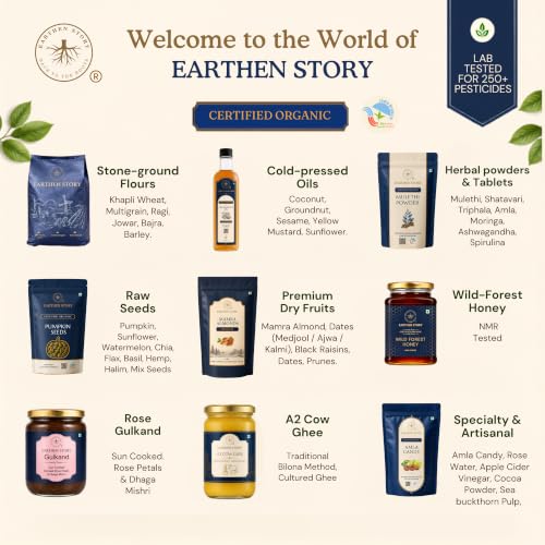 Image of Earthen Story Certified Organic Ashwagandha Tablets (120 Tablets) | Lab Tested for 190+ Pesticides | Ayurvedic Root Adaptogen for Stress, Sleep & Strength | Vegan, Non-GMO