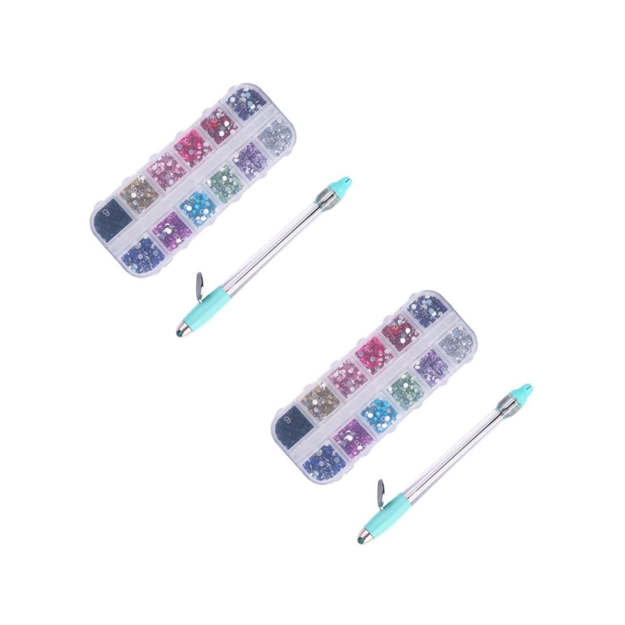 VICASKY 2 Set Kit Strumenti per Manicure Multifunzionale con Applicatore per Set Decorazione per Unghie per Professionisti e Principianti Include Penna e per Nail Art