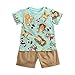 Sanlutoz Cotone Set di Abbigliamento per Neonato Estate Cartoon Bambini T-Shirt + Pantaloncini Pigiami Due Pezzi (12-18 Mesi, BCS9046)