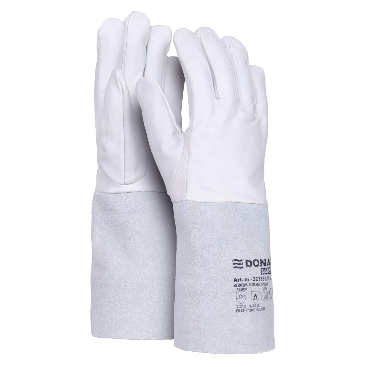 DONAU SAFETY Guante de soldador de piel de cabra para soldadura TIG/talla 9, 1 par/tacto suave, muy suave y cómodo/guantes de trabajo de cuero/guantes de protección