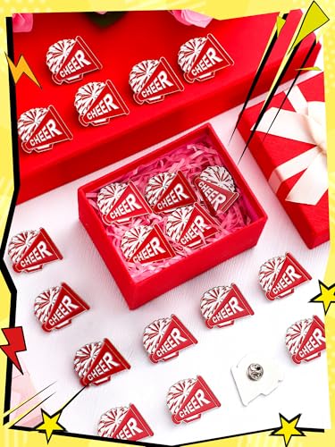 Image of Landical 20 Pcs Cheer Enamel Pins Bulk, Ideal as Cheerleading Teams' Gifts, Souvenirs, Accessories, Jewelry, Goodie Bag Stuffers, and Party Supplies