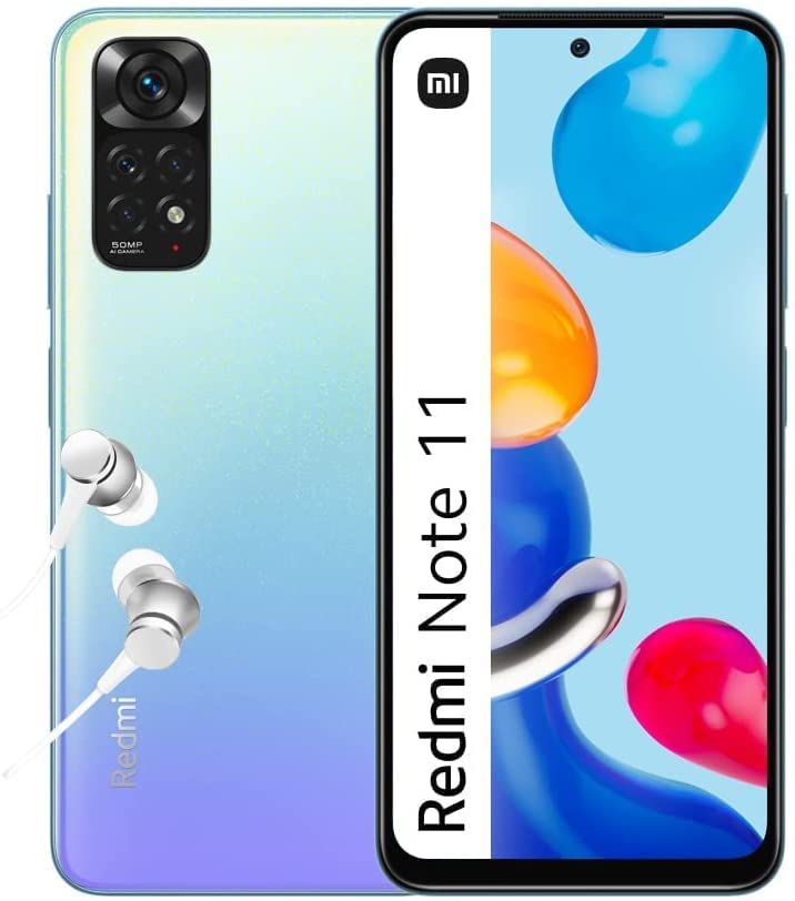 Xiaomi Redmi Note 11 Smartphone 4+64GB, Pantalla de 6.43 pulgadas 90Hz FHD+ Amoled Dotdisplay, Snapdragon 680, Cuádruple cámara de 50MP AI, 5000 mAh, Star Blue,Versión ES con Alexa manos libres