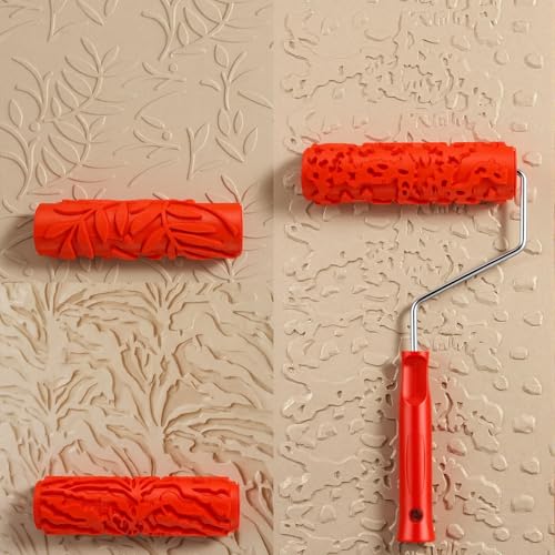 Leumoi 3 Pcs 7'' Texture Paint Roller with 1 Frame