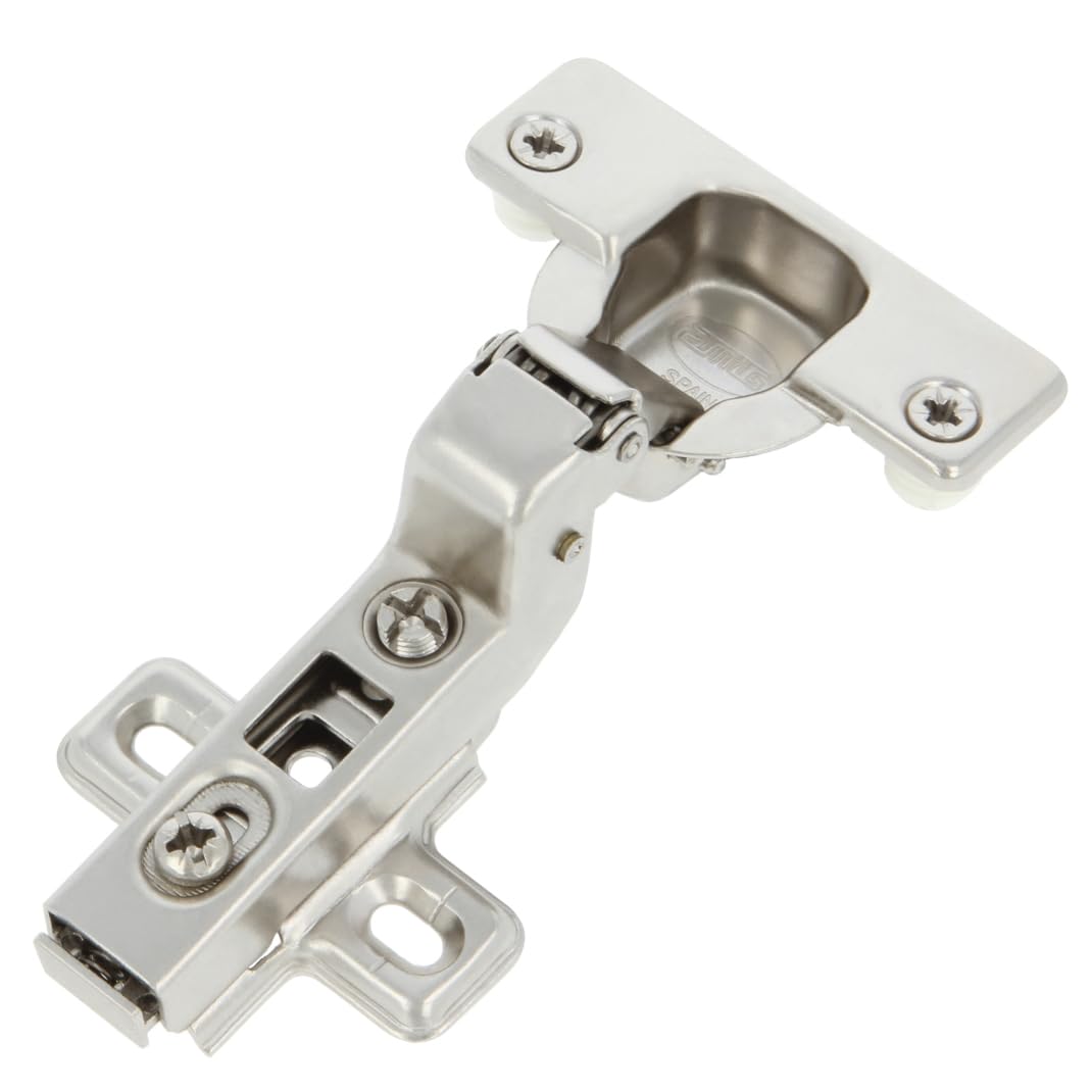 jarak dekat view of the Amig Model 4300 hinge with a finger pointing to the quick-release latch mechanism.