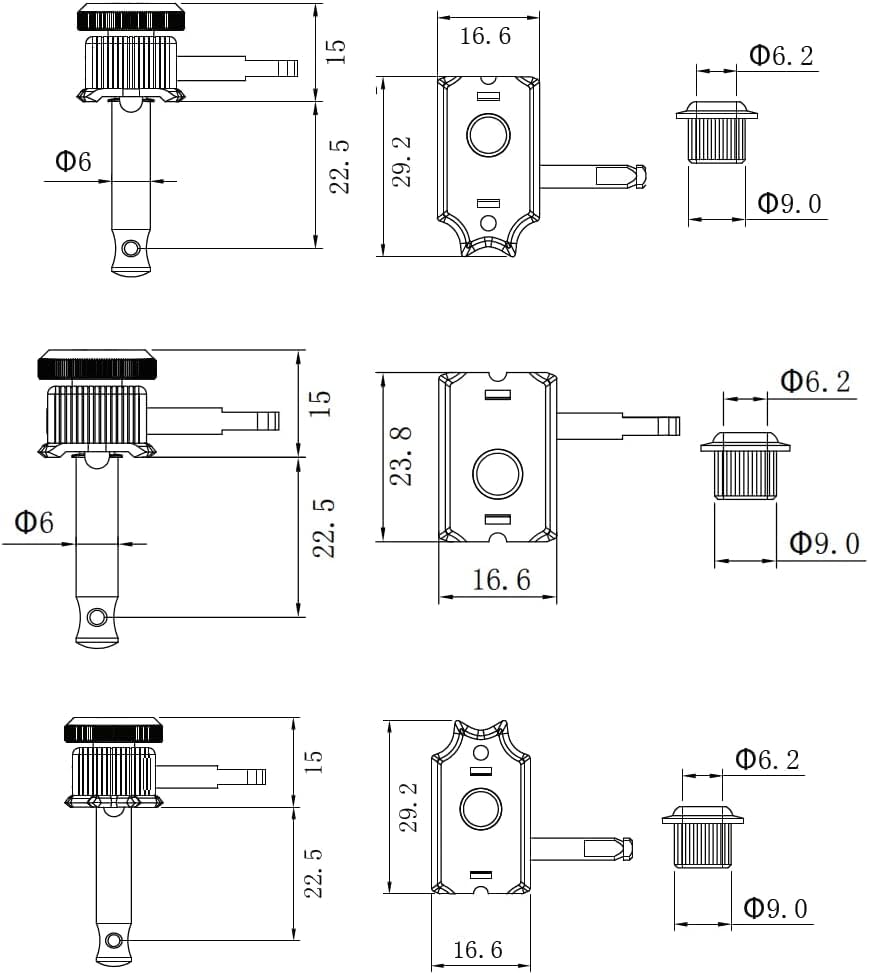 Guyker 6 Inline Vintage Guitar Lock String Tuners – Locking Tuning Key Pegs Machine Heads Replacement Parts for ST TL Style Electric, Folk or Acoustic Guitars – GK55SP, Blue+Pink