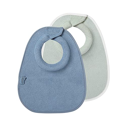 Image of Tommee Tippee Milk Feeding Bibs, Comfeefit, Super Soft and Extra Absorbent, Adjustable and Reversible, OEXO-TEX Approved Material, Pack of 2