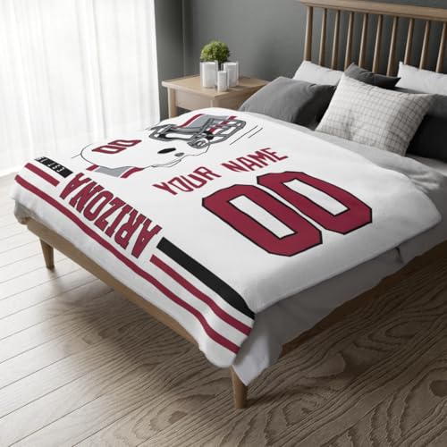 Image of Arizona Throw Blanket Custom Name and Number Personalized Gifts for Men and Women