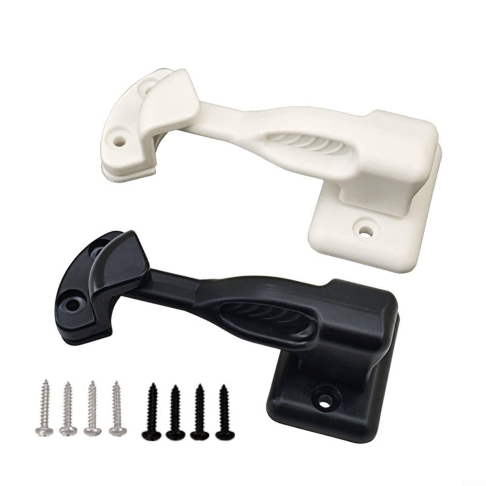 Nylon Rotating for Door Latch for Caravan, Boat and for RV Furniture, Space Saving Cabinet Catch, White(White)