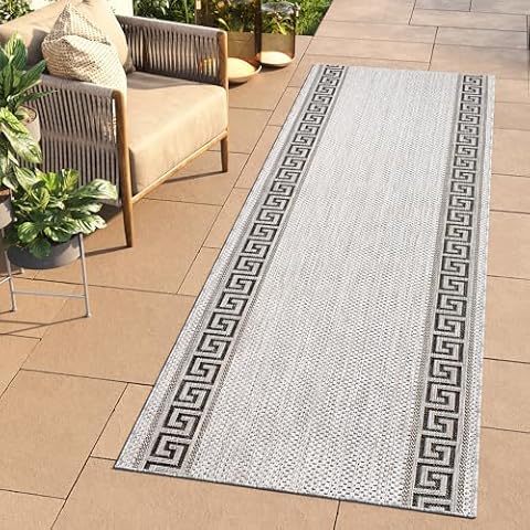 TAPISO Melissa Grey ZigZag Runner Mat Cover