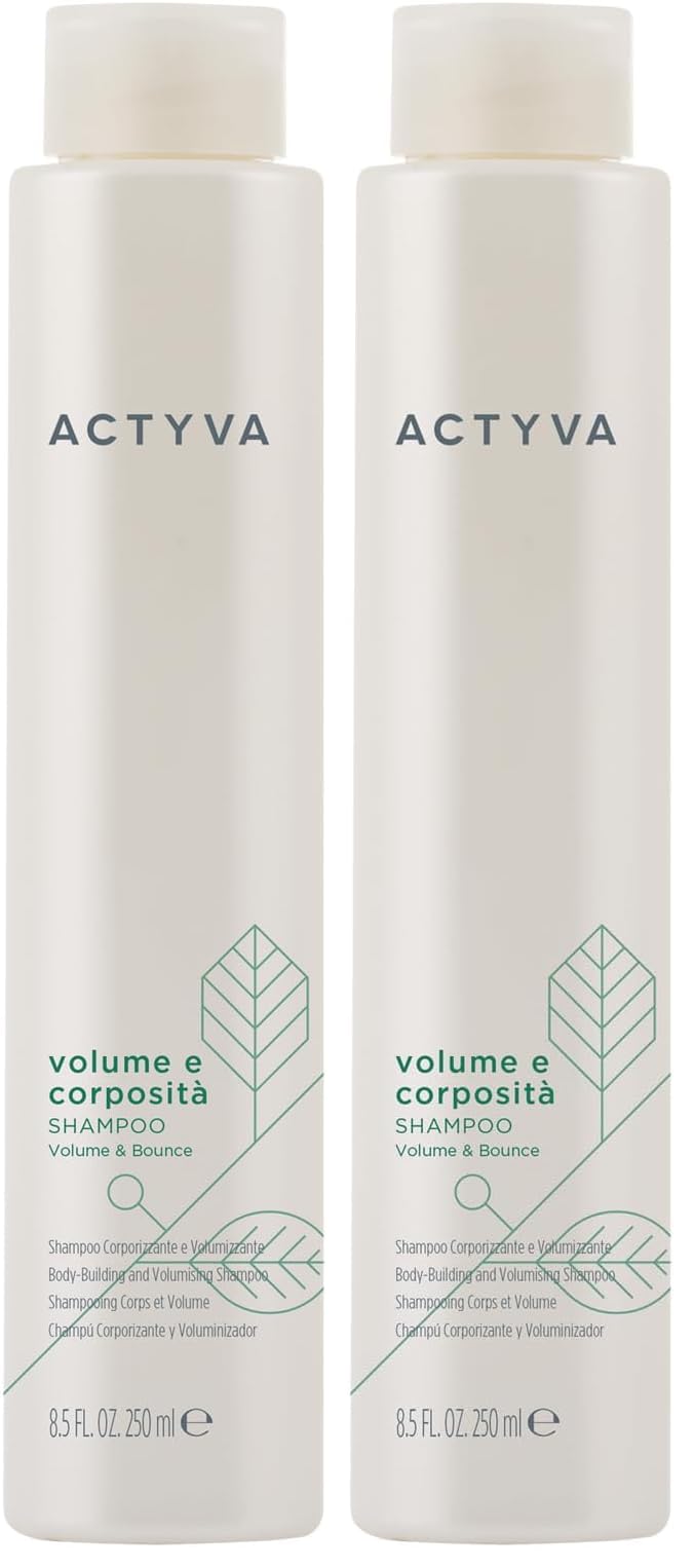Actyva Shampoo für Volumen und Fülle, für feines Haar, mit Leinsamen, ohne Silikon, 250 ml (Packung mit 2)