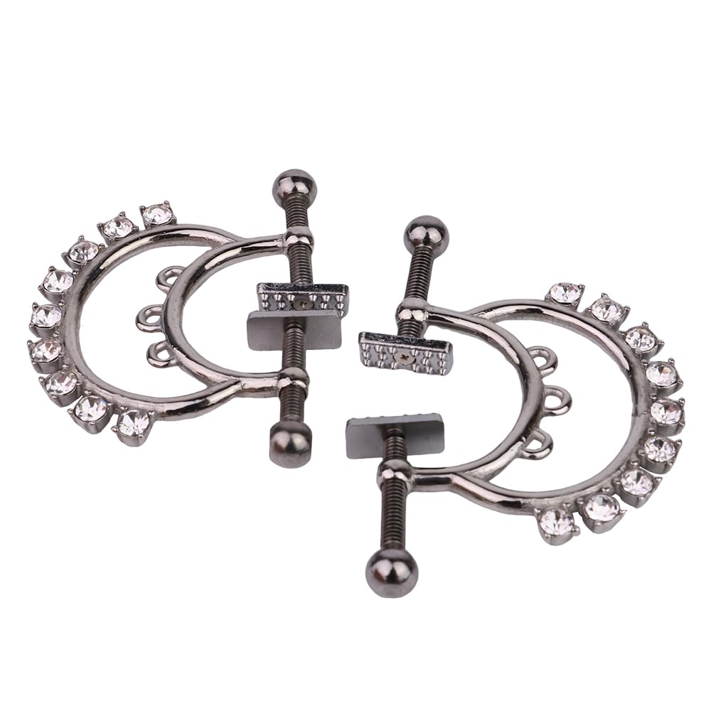 Pinces à tétons en métal pour hommes et femmes, clips de poitrine argentés avec chaîne en métal, 4 styles de bondage, ensemble collier de bondage en cuir, jouet sexuel BDSM pour adultes