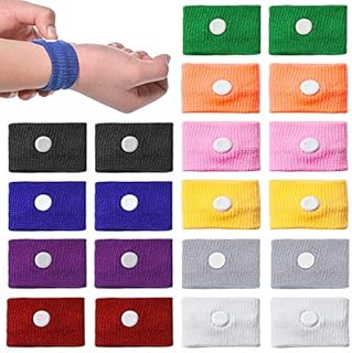 SITAKE 10 Pairs Motion Sickness Wristbands for Kids Bracelet, Pregnancy Anti Nausea Wristband for Sea Car Flying Pregnant Travel Sickness, Seasick Wristbands for Pregnancy Children Adults (10 Colors)