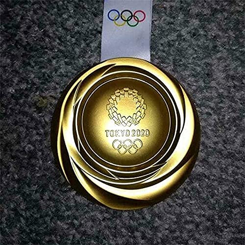 日本東京オリンピックメダル1：1レプリカ亜鉛合金素材ゴールド/シルバー/ブロンズメダルリボンメダルギフト2020オリンピック記念メダルレプリカ、東京オリンピックメダル、2020オリンピック記念品、メダル亜鉛合金素材ゴールド/シルバー/ブロンズメダルリボンギフトメダル。 (金メダル)