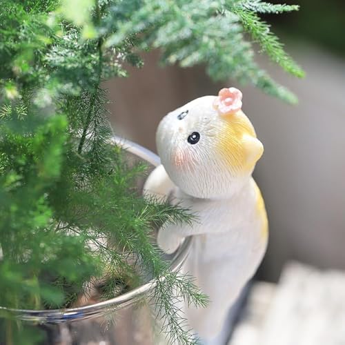 JARPSIRY Miniature Hanging Cat Figurines Flower Pot and Vase Hugger Cute Resin Kitten Bonsai...
