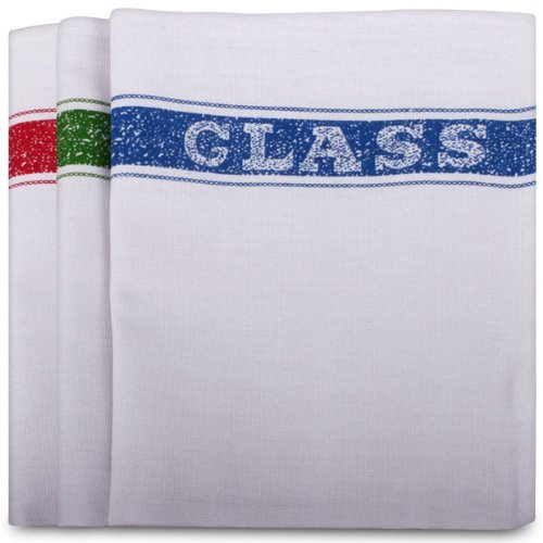 Cotton Glass Cloth High Quality Alternative Colour Coded Tea Towel 10 Per Pack Designed to give Glass That Professional Sparkle from Discounted Cleaning Supplies