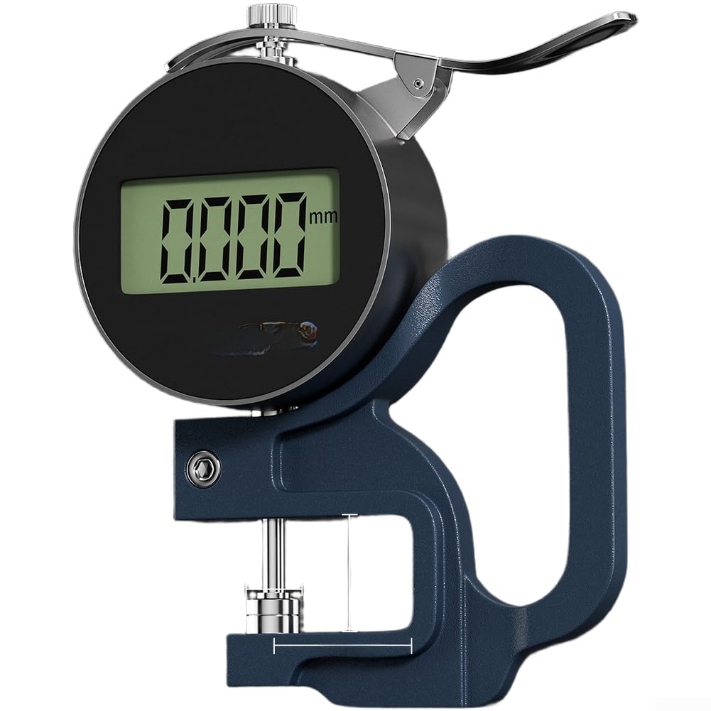 Medidor digital de grosor de alta precisión con resolución de 0,001 mm, IP54, pantalla LCD recargable para pruebas industriales de cuero