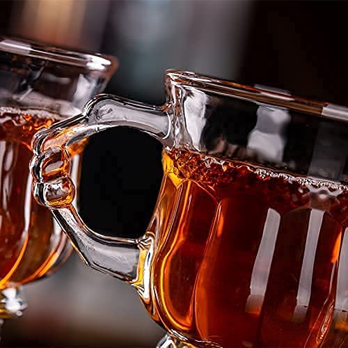 Image of ANKUL Premium Glass Coffee Mug Tea Cups Set of 2-150 ML, Transparent, Glass Cups Set for Coffee, Green Tea, Herbal Tea, Lemon Tea, Milk Cup, Hot /Cold Drinks Cups (RAJWADI, 2)