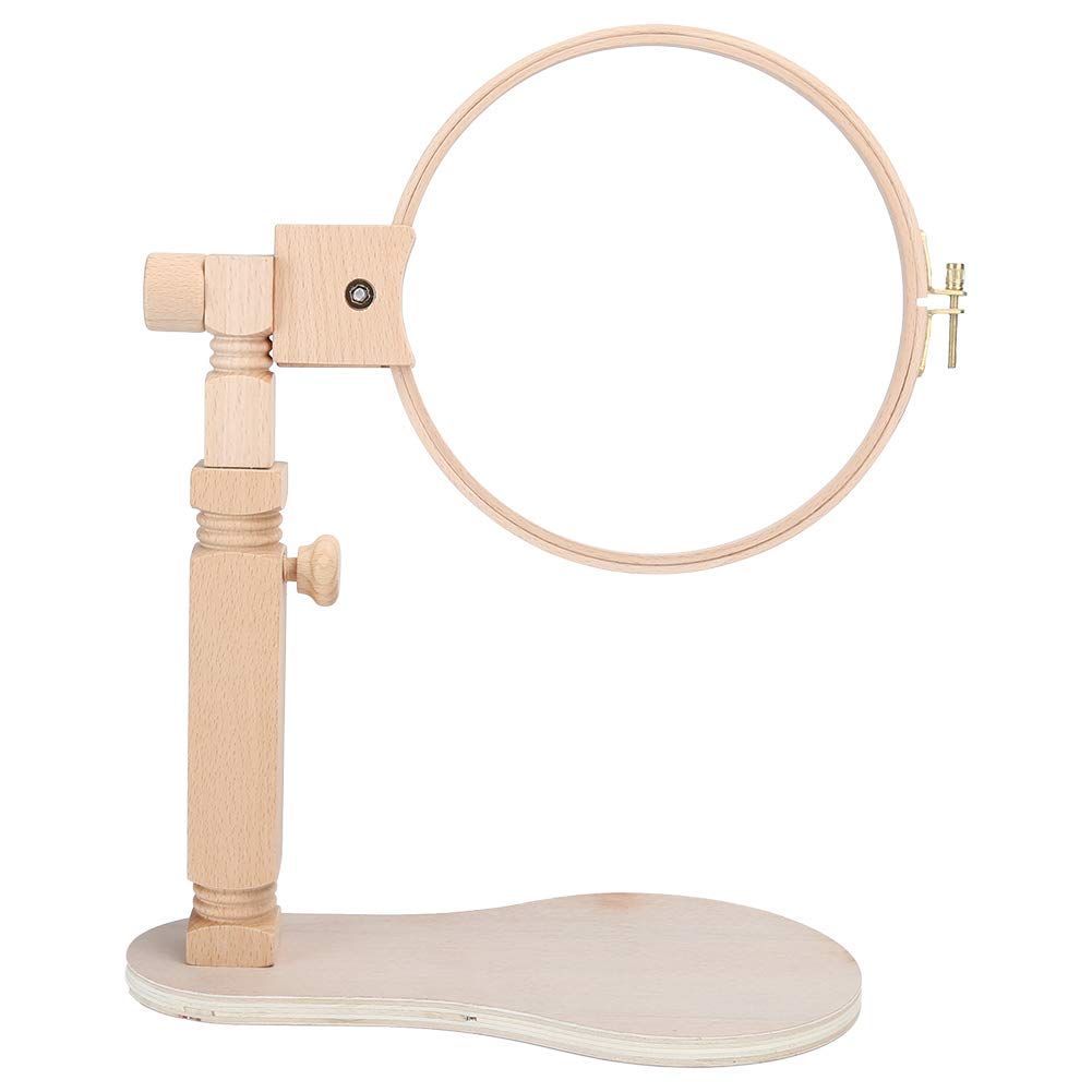 Akozon Supporto per Telaio Regolabile in Legno per Ricamo e Punto Croce - Rotante a 360 Gradi e Strumenti da Cucito Versatili in Legno di Faggio