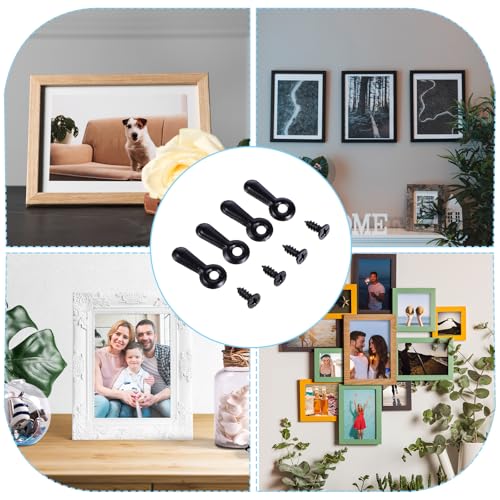 Image of Ptwola 200 Pieces Picture Frame Corner Turn Button Fasteners Set Metal Photo Frame Tabs Screws Mounting Hardware Backing Board Clips for Crafts Hanging Pictures Framing Repair Supplies