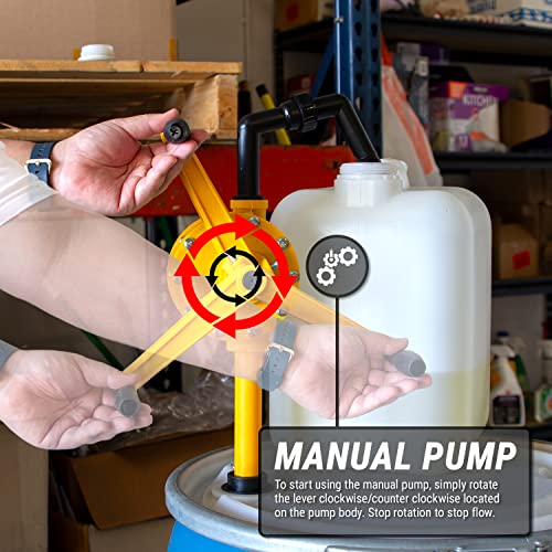 Tera Pump Chemical Resistant Fast Transfer 10 Gpm Rotary-Action Drum Pump For 15 To 55 Gallon Drum Barrels #TOP2