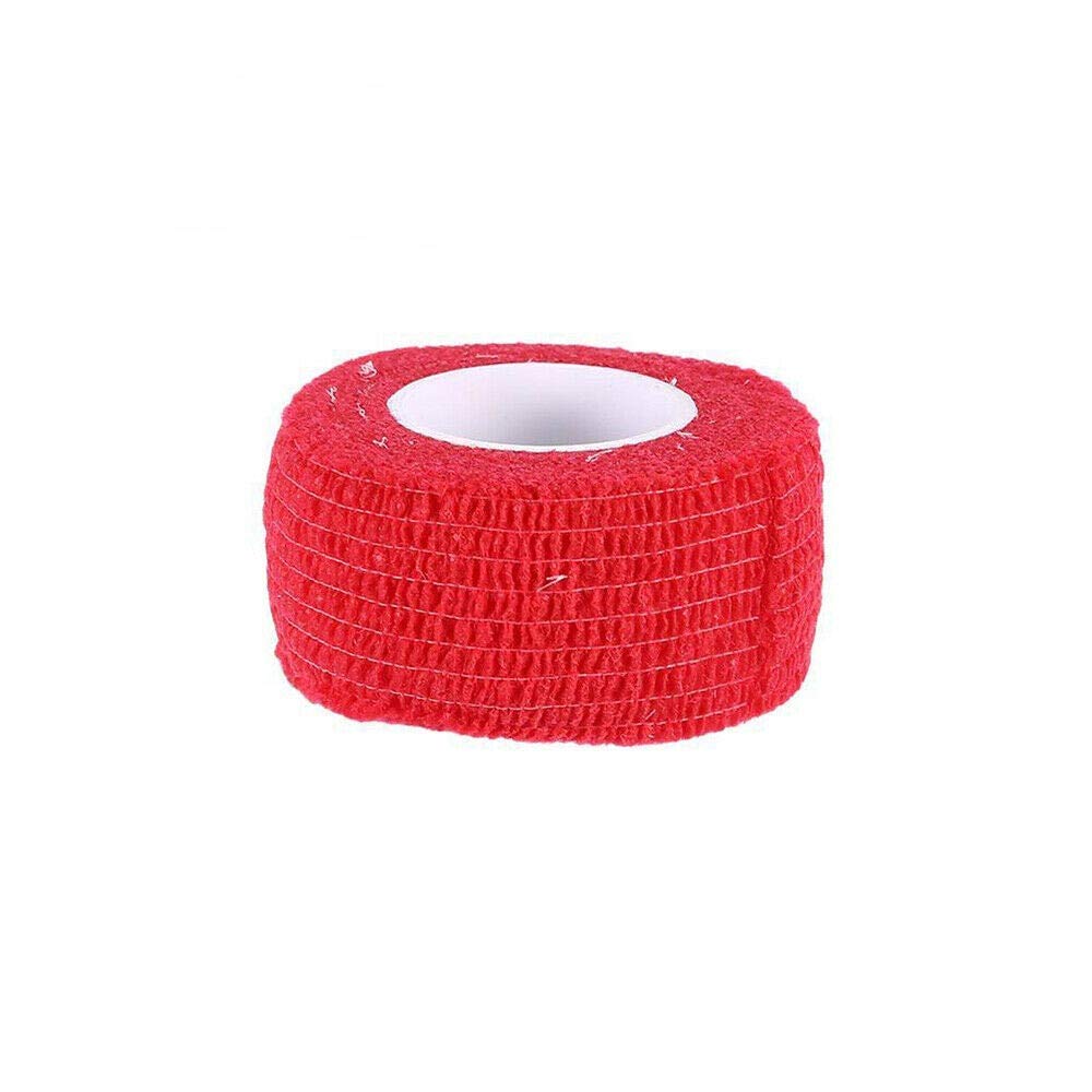 Cinta de vendaje BE-TOOL autoadhesiva para dedos, 6 rollos de 12 rollos de 2,5 cm x 4,5 m, cinta deportiva fuerte para esguinces de dedos e hinchazón, rollos de vendaje autoadhesivo, rojo