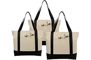 Bulk Canvas Tote Bags for Daily Essentials: 3-Pack