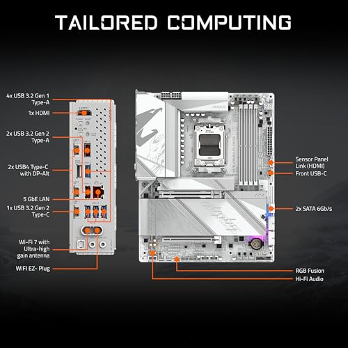 Image of GIGABYTE X870 AORUS Elite X3D ICE AMD AM5 ATX Motherboard, Support AMD Ryzen 9000 /8000 /7000 Series, DDR5, 16+2+2 Power Phase, 4X M.2, PCIe 5.0, USB4, WIFI7, PCIe-EZ Latch Plus, 5-Year Warranty