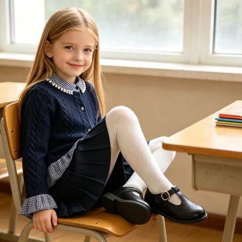 Image of GINFIVE Toddler Girls Mary Jane School Oxford Dress Flat Shoes for Wedding