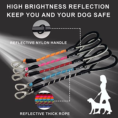 Zaler Short Dog Leash, 26 Inches Rope Traffic Leashes For Dogs, Reflective Dog Lead With O-Ring, Heavy Duty Leash For Large And Medium Dogs (26'' Pink) #TOP3
