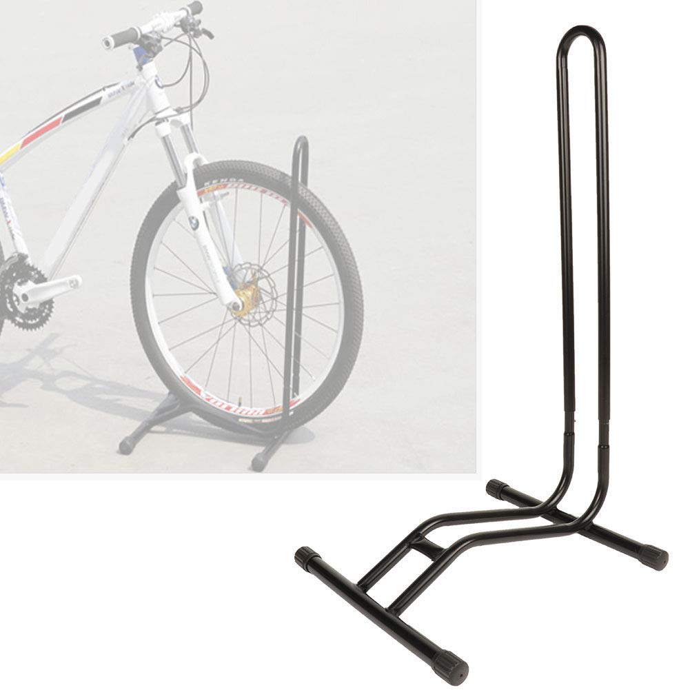 L Shape Bicycle Floor Repairing Parking Rack Stand for Mountain and Road Bike Indoor and Outdoor Bike Organization -Black