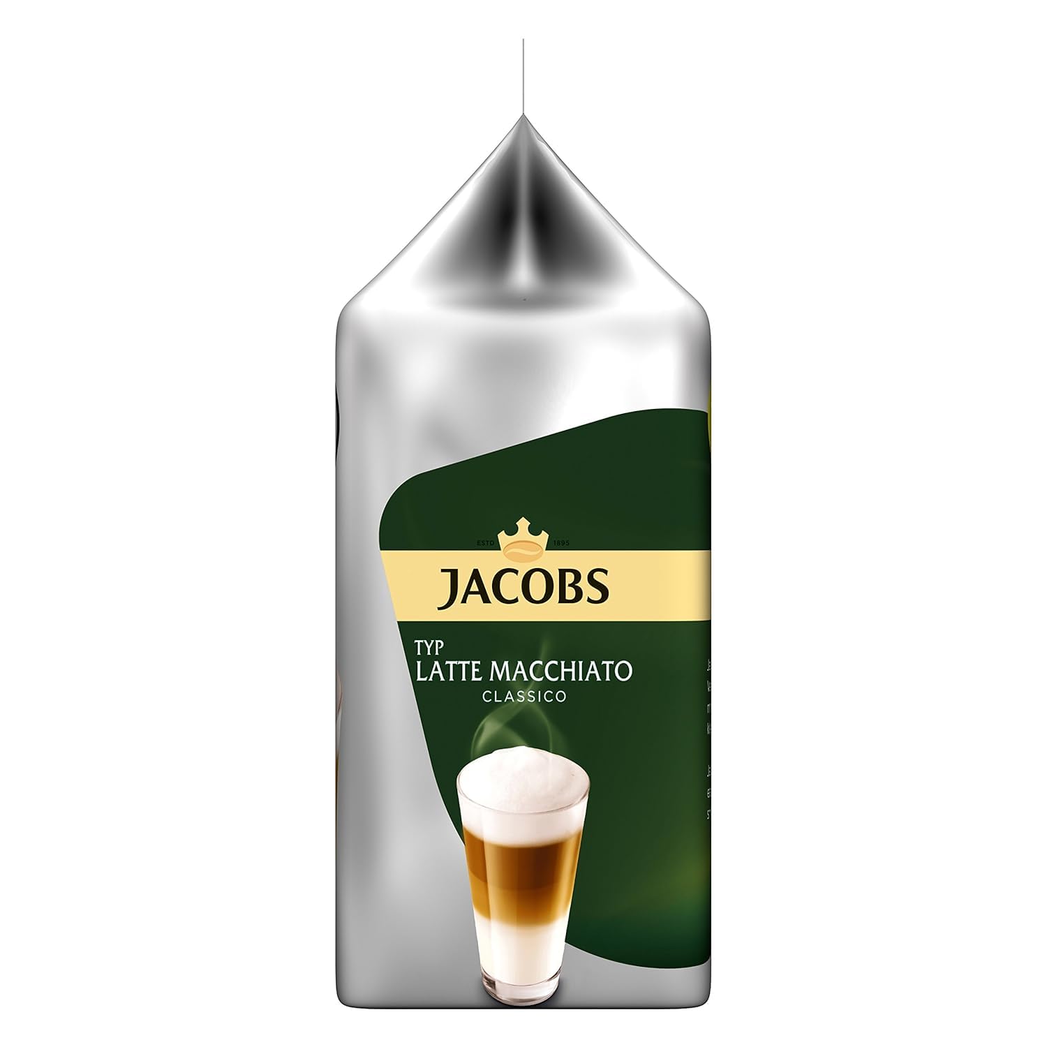 Tassimo Jacobs Latte Macchiato Classico, kawa, kawa z mlekiem, kapsułka, 5 x 16 T-Discs (8 porcji)