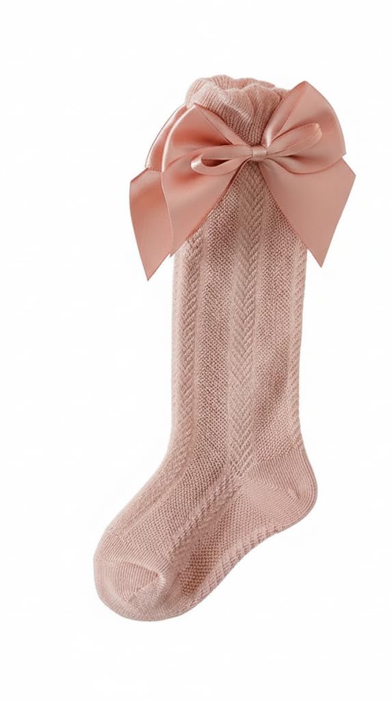 HUNTSMANS ERA Cotton Baby Girl Knee High Bow Princess Socks, Soft and Breathable (Pack of 4) (IN, Age, 12 Months, 24 Months, MULTICOLOR-A) 3