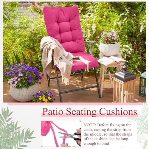 Image of Juexica Pink 17 x 17 Inch 4 Sets Outdoor Patio Chair Cushion