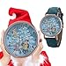 Vovotrade® Montre Quartz Pour Femme Women Christmas Pattern Quartz Watch Leather Strap Belt Table Watch (Green)