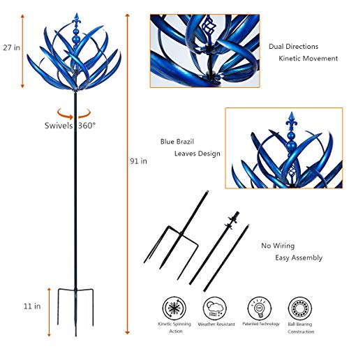 WinWindSpinner Garden Spinners Outdoor - 3D Kinetic Garden Wind Spinner - Decorative Lawn Ornament Wind Mill - Unique Outdoor Lawn and Garden Décor