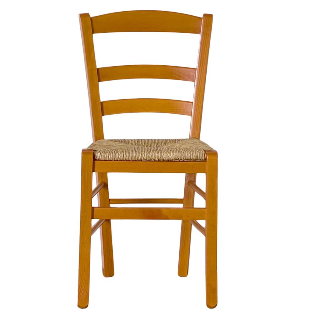 ok affarefatto zimbardi costanza Stuhl aus Massivholz in der Farbe Kirsche mit Sitz aus Stroh für Restaurant, Haus, Modell Paesana robust mit Dicke der Beine von 36 x 40 mm, bereits montiert