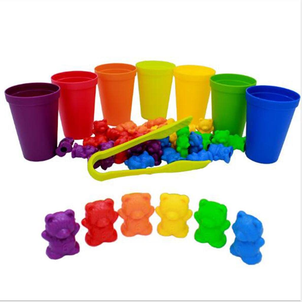 Qianly 90 Piezas Juego de Mesa para Clasificar Incluye Fichas de Contadores Plásticos Pesos Coloridos y Tarjetas con Pinzas para Desarrollar