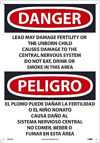 Panneau de plomb PELIGRO National Marker ESD36AC en aluminium bilingue 50x35cm