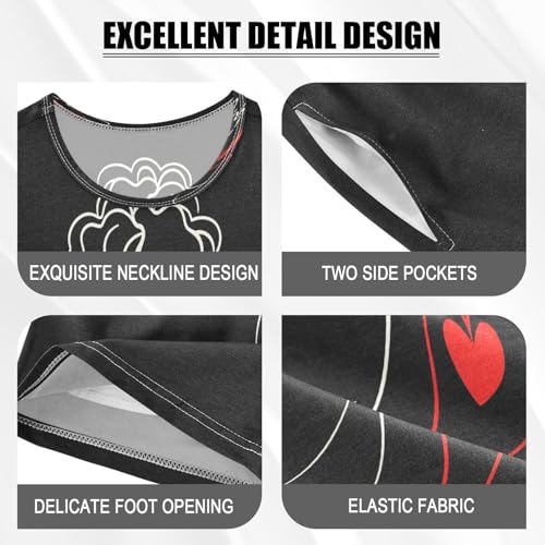 ALAZA Cute Dog Black Pajamas Set Short Sleeve Cotton Sleepwear Summer Pjs 2 Piece 5-14Y4