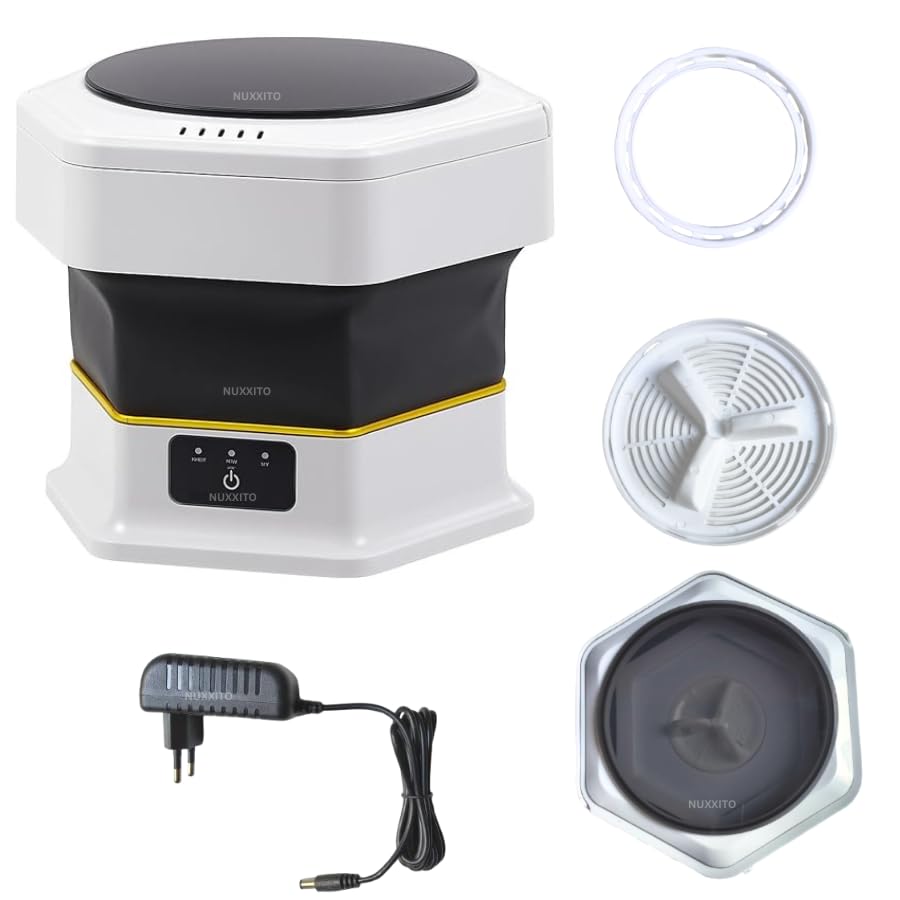 Electric Semi Automatic 16L Foldable Mini Washing Machine with Dryer 3 Modes Deep Cleaning With Spin Basket Portable Machine for Travel, Apartment, Dorm, Baby cloths, Socks, Towel-image-32