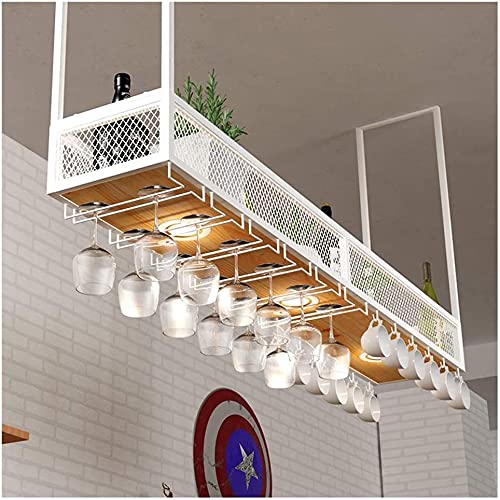 Support de verre à vin suspendu et étagère de plafond MObyat, métal haut de gamme style rétro