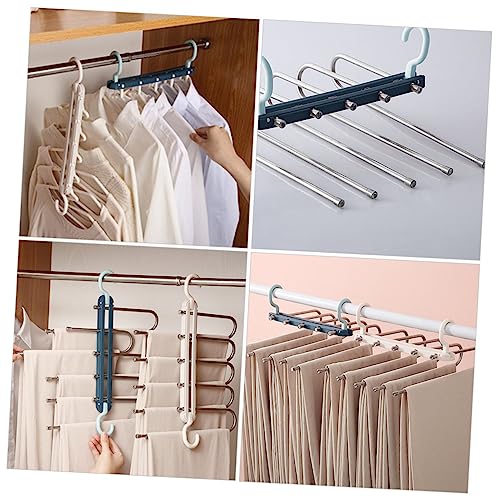 Cintre pantalon multifonctionnel multi-couches Levemolo en acier inoxydable robuste - 6