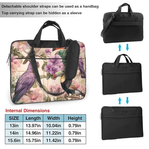 Bolso portátil impermeable 14 pulgadas con diseño tropical miniatura 3