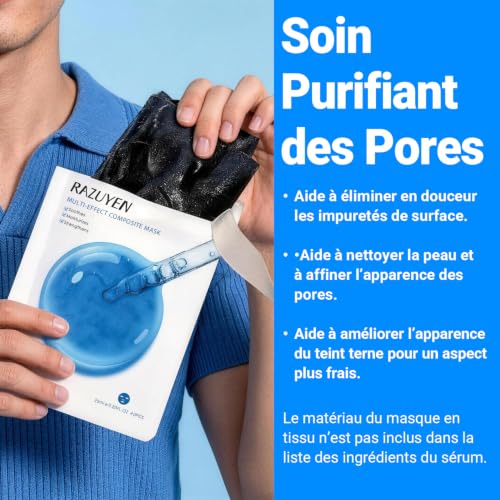 RAZUYEN Masque Visage Homme 10 Pièces, Soin Visage Homme Hydratant – vue 2
