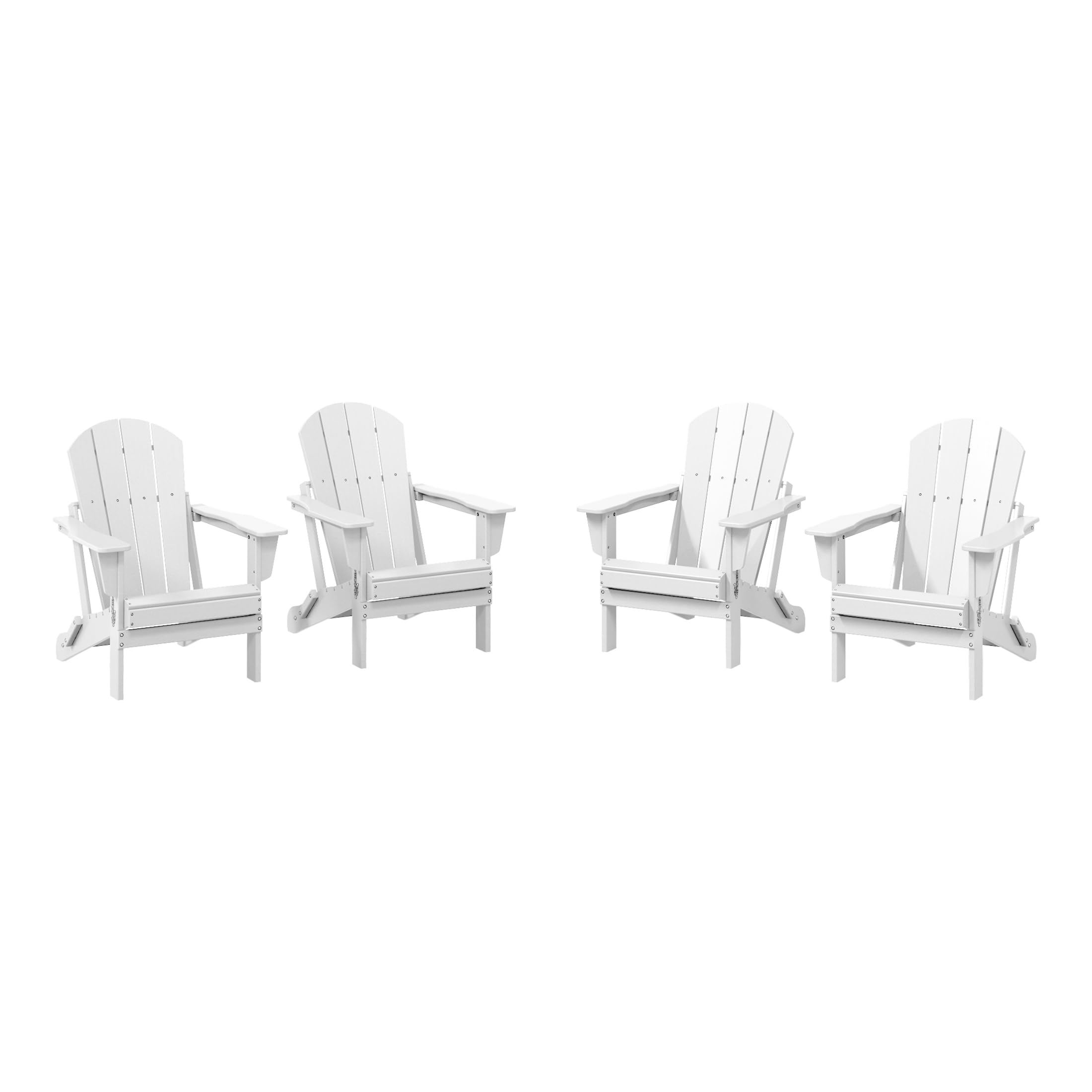 WestinTrends Malibu 4-Piece Set Outdoor Folding Poly Adirondack Chair, White