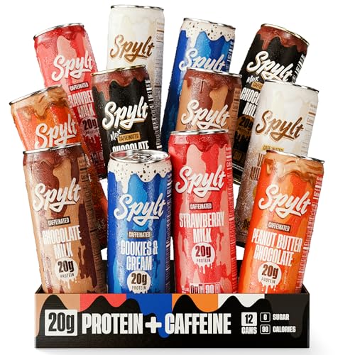 Image of Spylt High Protein Milk - 6 Flavor Variety Pack with 60mg Caffeine & 20g Protein - 90 Calories, Ready to Drink, Sugar Free, Lactose Free Milk, Perfect for Workout Recovery & Afternoon Pick Me Up - 12 Count
