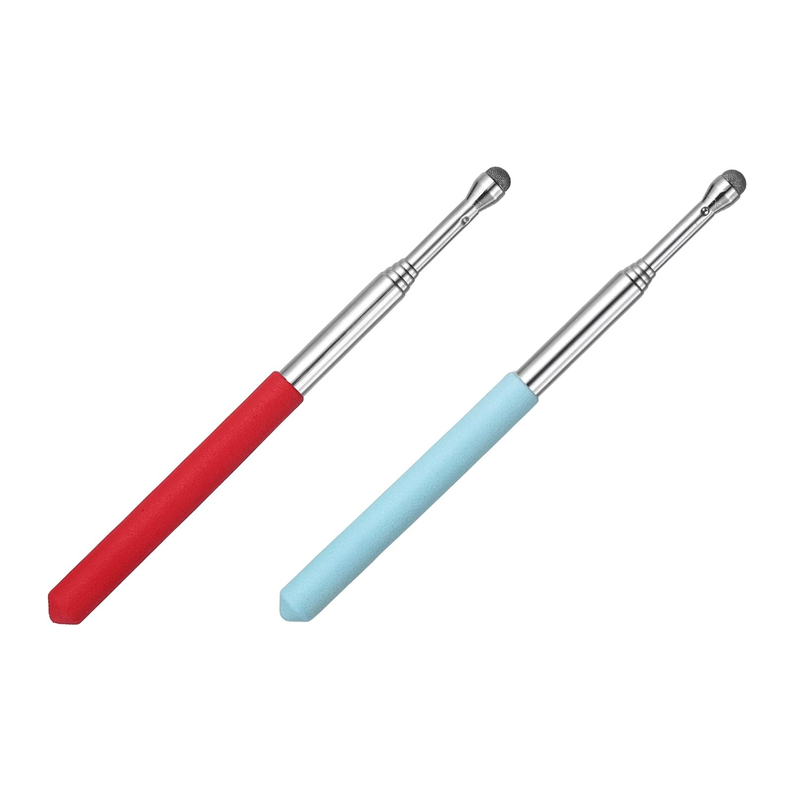 PATIKIL 2 PCS Pointer Finger Stick, Teacher Finger Pointer Stick Retractable Touch Screens Whiteboard Presenters Extendable Telescopic for Classroom Teacher, Blue/Chinese Red