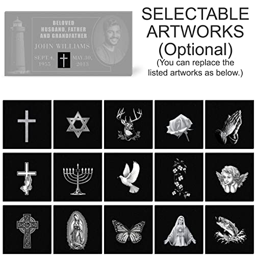 Image of ADFSTONE 20x10 Personalized Headstone Picture Plaques, Headstones for Graves, Grave Markers, Memorial Plaque, Grave Stones for Humans, Bereavement Garden Stones, Cemetery Tombstones for Loved Ones