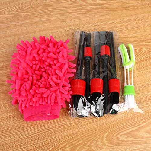 Car Detailing Brushes Washing Set, Car Wash Mitt Air Vent Cleaner, Automotive Detail Brushes for Cleaning Auto Wheel Car Motorcycle Interior Engine, Self-Service car wash Set - Thumbnail 2