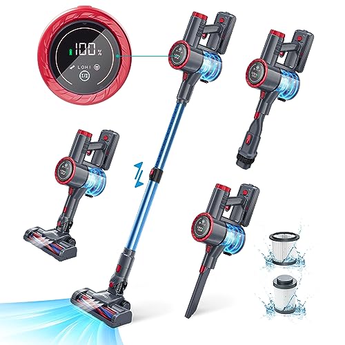 Cordless Vacuum Cleaner, Aspiron Lightweight Stick Vacuum Cleaner with Large LED Touch Display, Brushless Motor, LED Headlights, 45 min Runtime, Handheld Vacuum for Hard Floors, Carpets, Sofa, Car Cordless Vacuum Cleaner, Aspiron Lightweight Stick Vacuum Cleaner with Large LED Touch Display, Brushless Motor, LED Headlights, 45 min Runtime, Handheld Vacuum for Hard Floors, Carpets, Sofa, Car